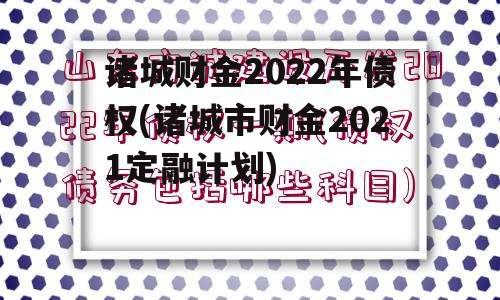 诸城财金2022年债权(诸城市财金2021定融计划)