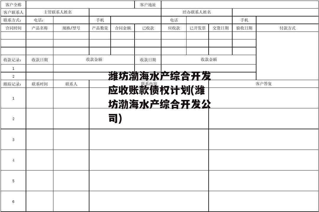 潍坊渤海水产综合开发应收账款债权计划(潍坊渤海水产综合开发公司)