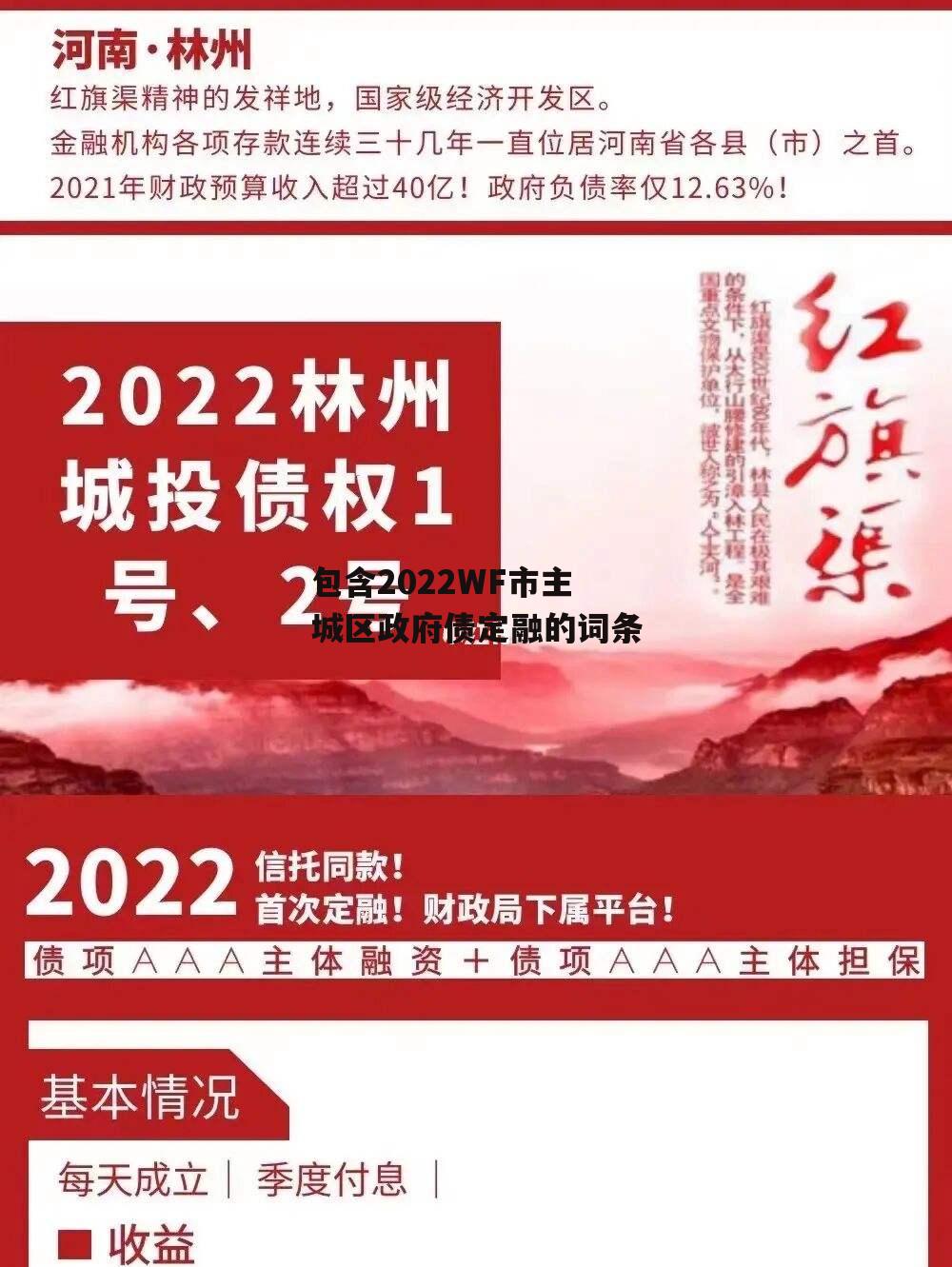包含2022WF市主城区政府债定融的词条