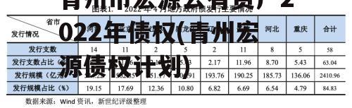青州市宏源公有资产2022年债权(青州宏源债权计划)