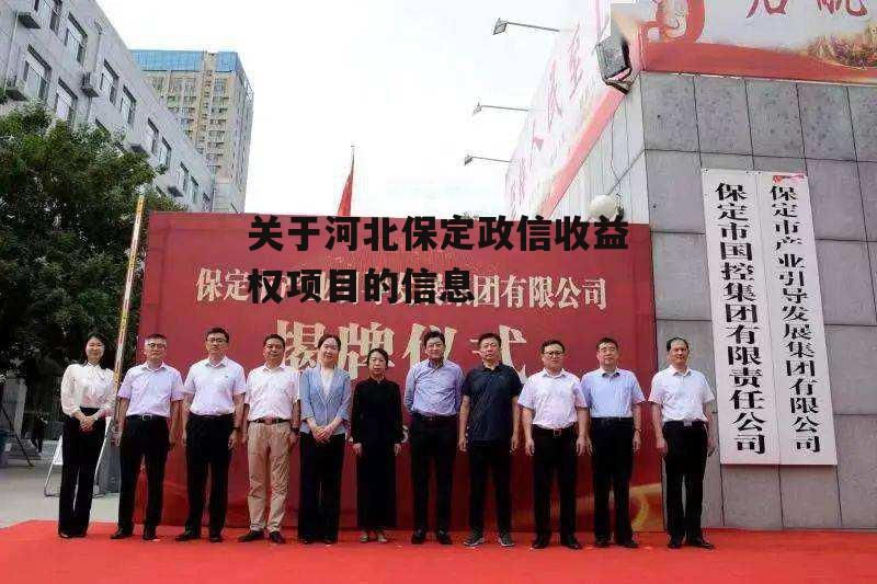 关于河北保定政信收益权项目的信息