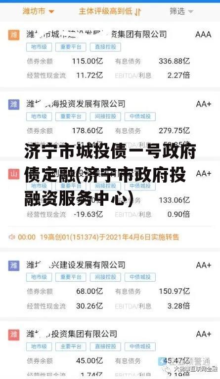 济宁市城投债一号政府债定融(济宁市政府投融资服务中心)