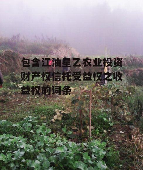 包含江油星乙农业投资财产权信托受益权之收益权的词条
