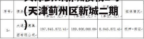 天津蓟州新城债权2号(天津蓟州区新城二期)