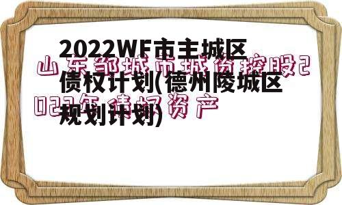 2022WF市主城区债权计划(德州陵城区规划计划)