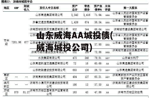 山东威海AA城投债(威海城投公司)