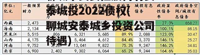 聊城市民安控股持有安泰城投2022债权(聊城安泰城乡投资公司待遇)
