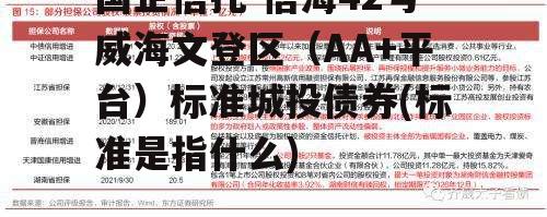 国企信托-信海42号威海文登区（AA+平台）标准城投债券(标准是指什么)