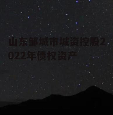 山东邹城市城资控股2022年债权资产