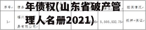 山东诸城财金2022年债权(山东省破产管理人名册2021)