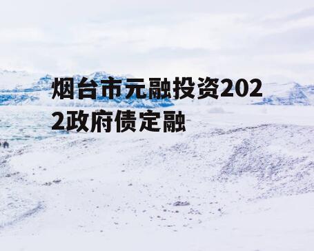 烟台市元融投资2022政府债定融