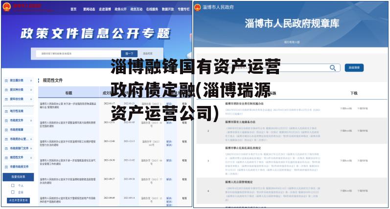 淄博融锋国有资产运营政府债定融(淄博瑞源资产运营公司)