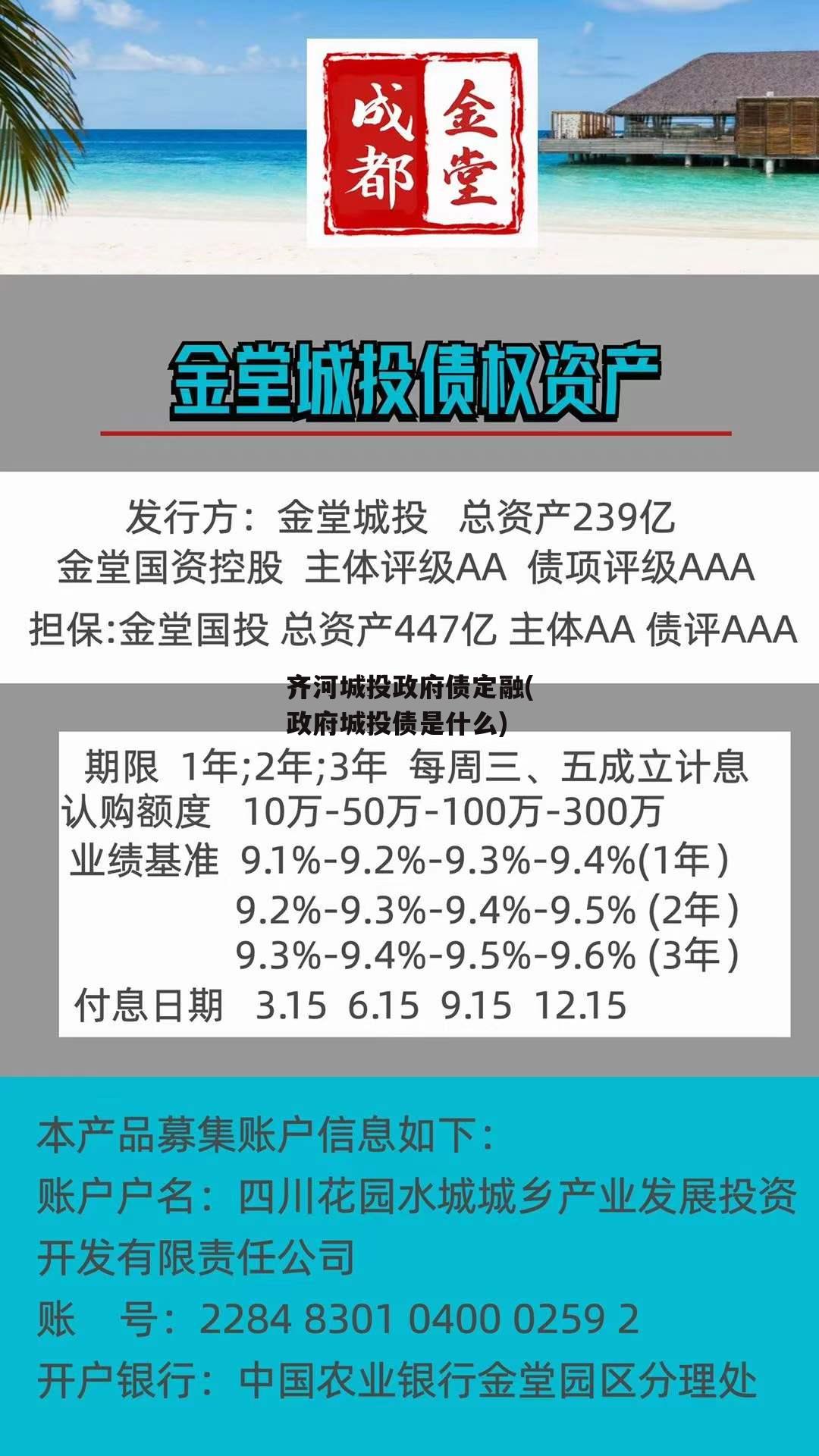 齐河城投政府债定融(政府城投债是什么)