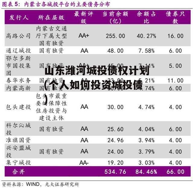 山东潍河城投债权计划(个人如何投资城投债)