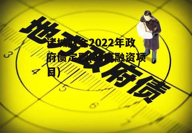 诸城财金2022年政府债定融(政府融资项目)