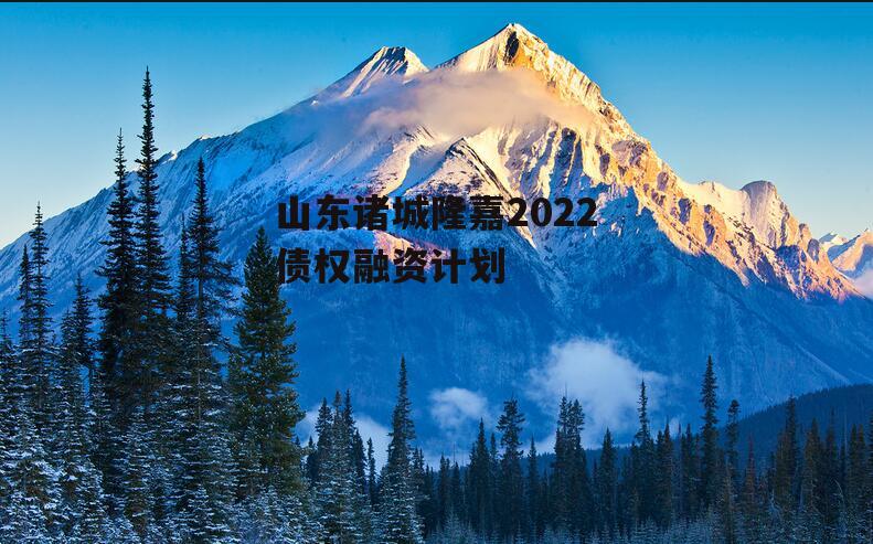 山东诸城隆嘉2022债权融资计划