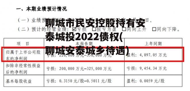 聊城市民安控股持有安泰城投2022债权(聊城安泰城乡待遇)