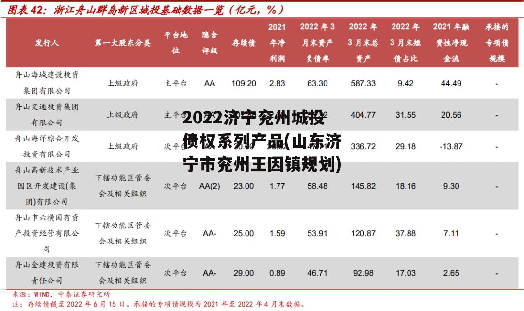 2022济宁兖州城投债权系列产品(山东济宁市兖州王因镇规划)