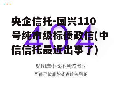 央企信托-国兴110号纯市级标债政信(中信信托最近出事了)