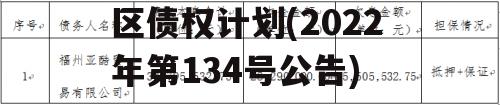 2022年WF市主城区债权计划(2022年第134号公告)