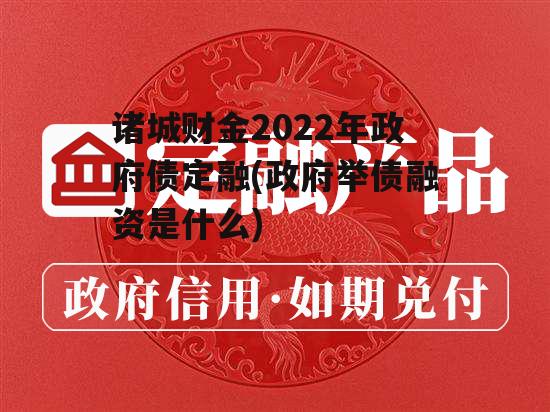 诸城财金2022年政府债定融(政府举债融资是什么)
