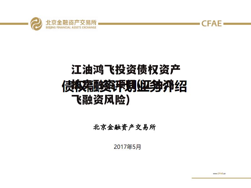 江油鸿飞投资债权资产拍卖融资项目(江油鸿飞融资风险)