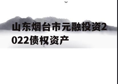 山东烟台市元融投资2022债权资产